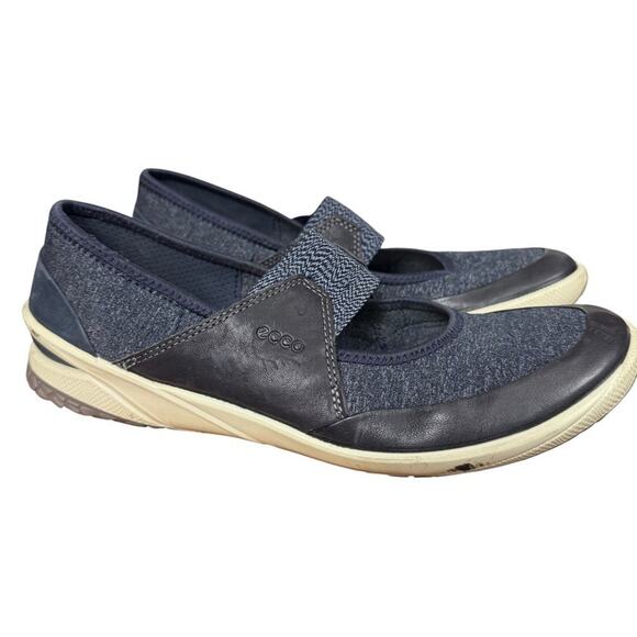 Ecco Biom Life Mary Jane Navy Blue Marled Slip On Comfort Shoes Sneakers 41 / 10 - Picture 1 of 16